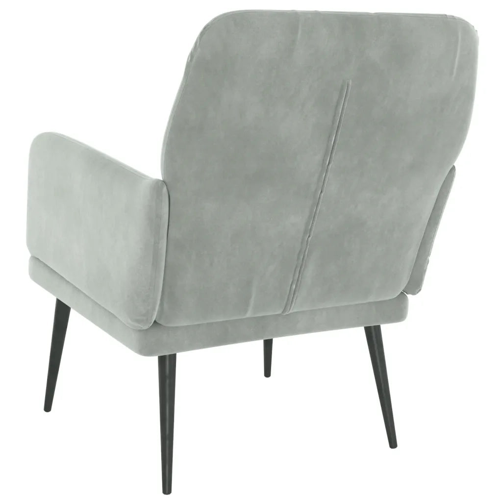 Poltrona | Sedia Relax Grigio Chiaro 62x79x79 cm Velluto
