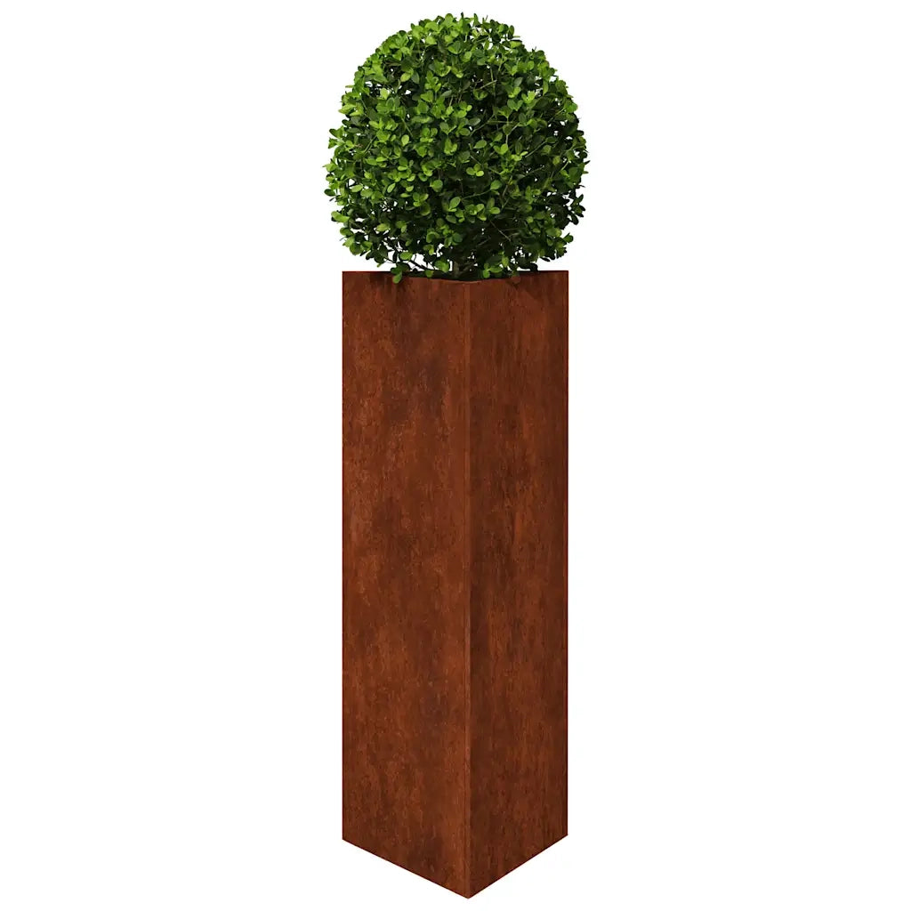 Fioriera da Giardino-Vaso da Esterno 30x26x75 cm in Acciaio Corten