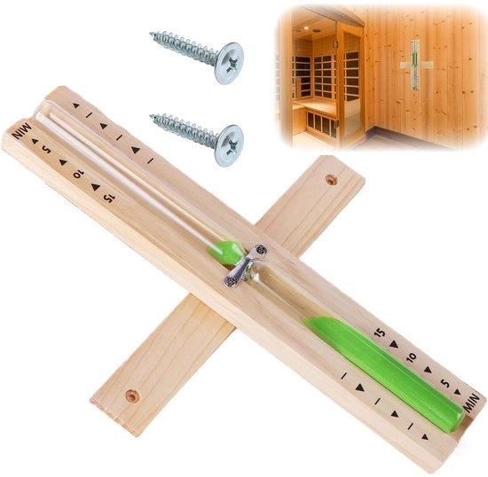 Sauna a Parete con Timer 15 Minuti - Montaggio a Parete - Vetro Resistente al Calore - Legno Ecologico - Incluso 2 Viti in Acciaio Inossidabile - Orologio del Tempo