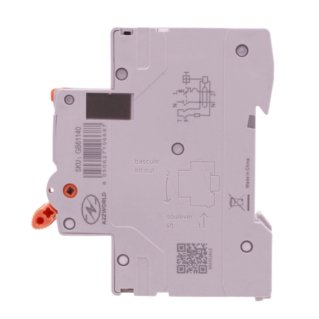 RCBO Interruttore Magnetotermico Differenziale Tipo A-SI Super Immunizzato, Curva B 1P+N 1M 6000A 30mA AC 230V IP20, GYR10N, Disponibili 6A 10A 16A 20A 25A 32A 40A (B40A)