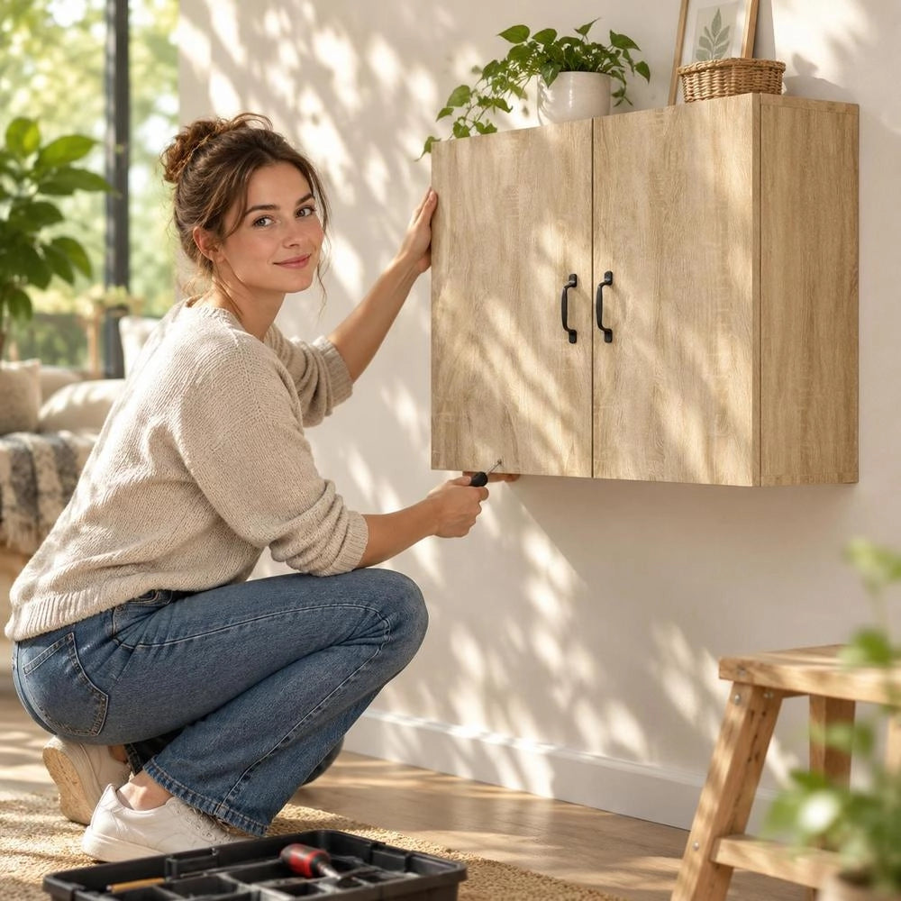 Wall Cabinet Sonoma Oak 60x31x60 Cm Wood-based Material