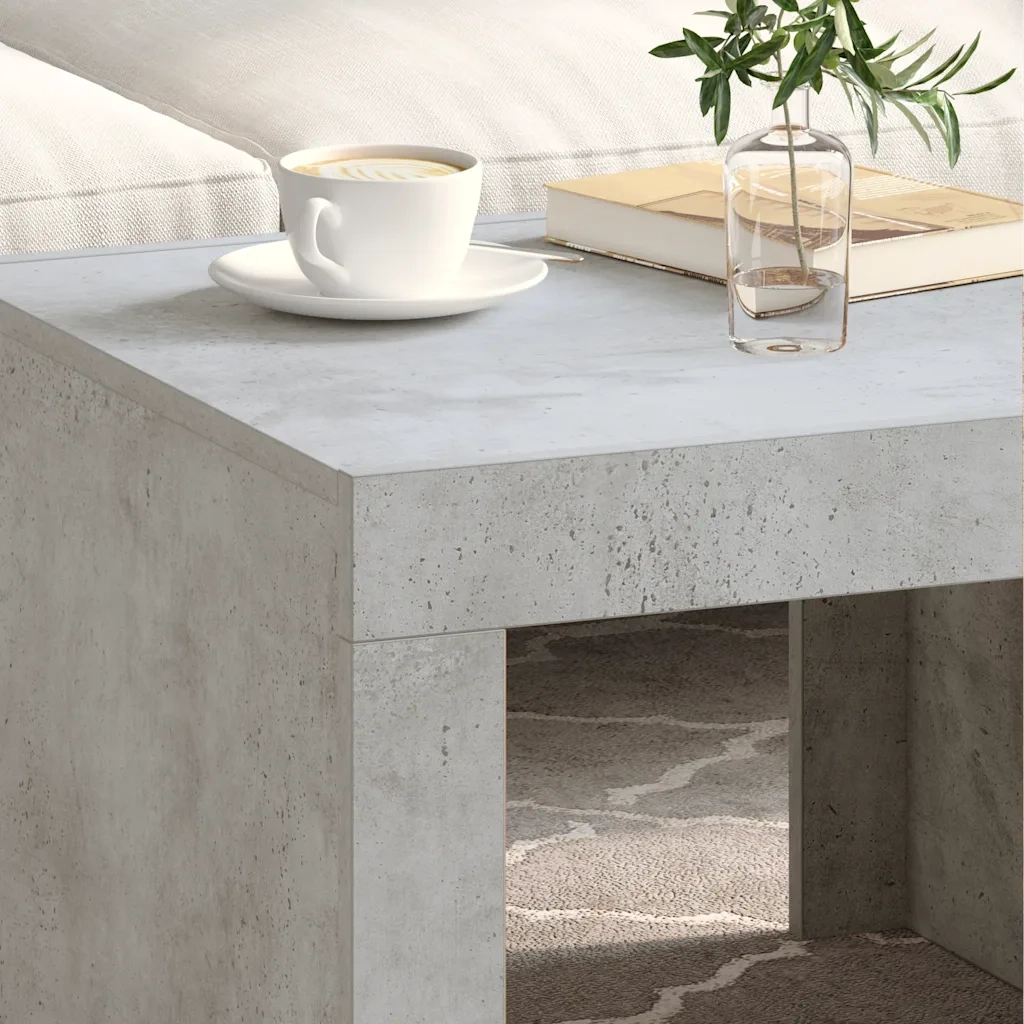 Tavolino da Salotto Grigio Cemento 50x50x35 cm in Truciolato cod mxl 58649