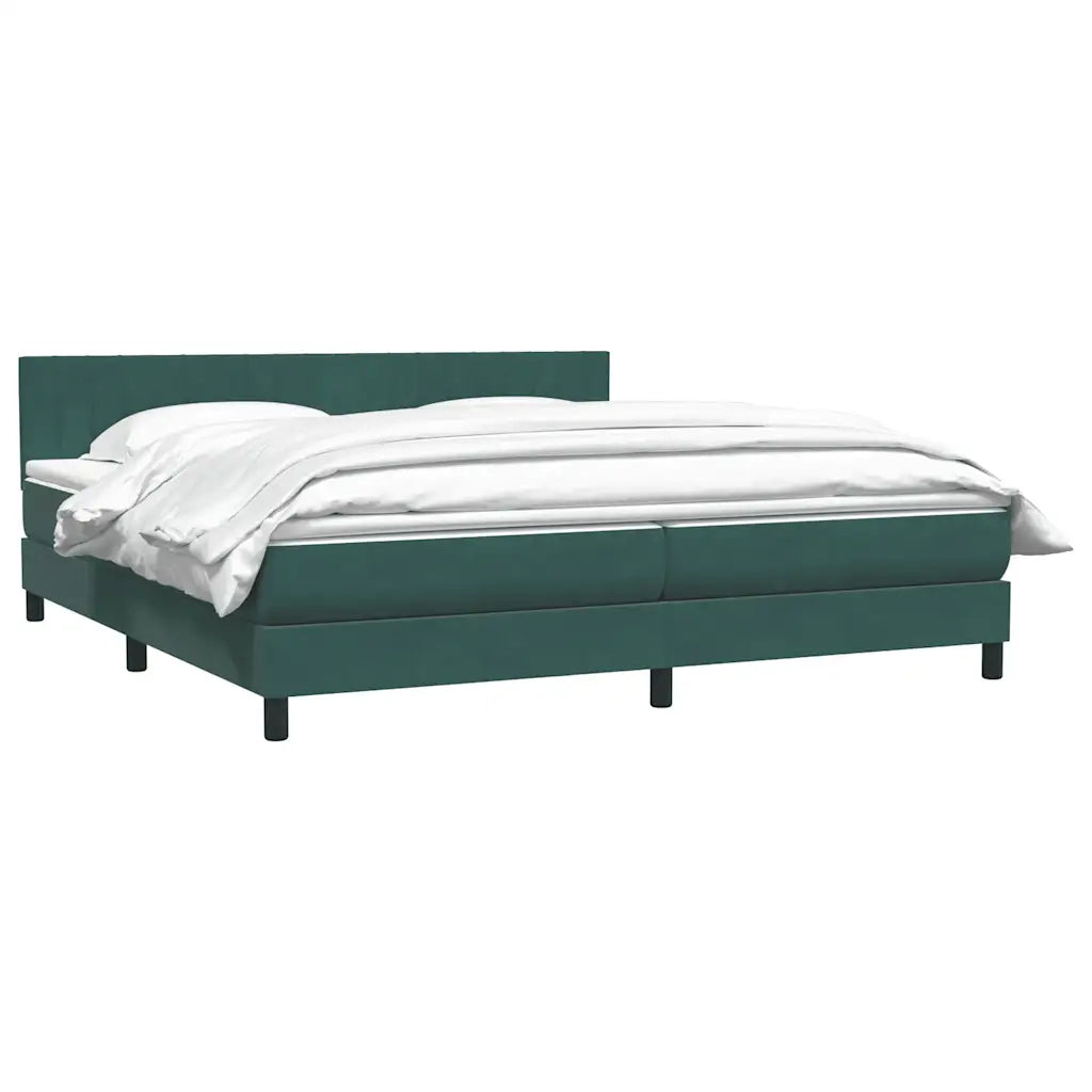 Giroletto a Molle con Materasso Verde Scuro 180x220 cm Velluto 3316464