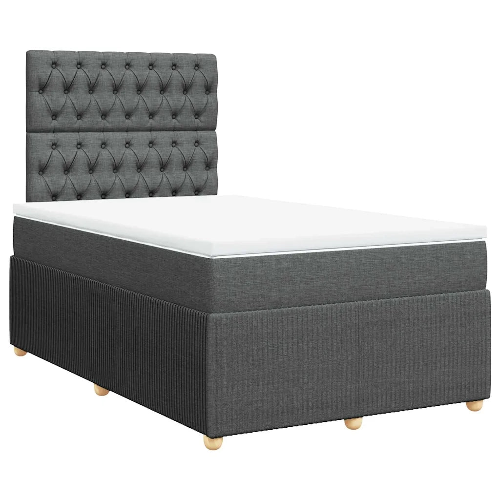 Giroletto a Molle con Materasso Grigio Scuro 120x200 cm Tessuto