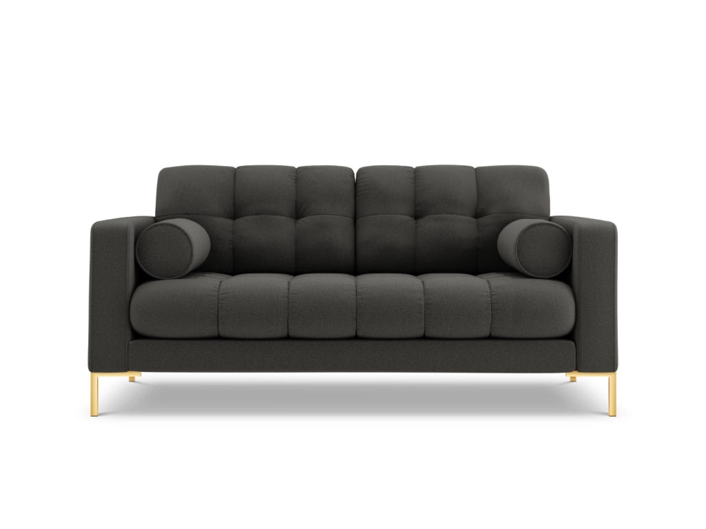 Cosmopolitan Design - Divano "Bali" 2 posti in tessuto strutturato grigio scuro 