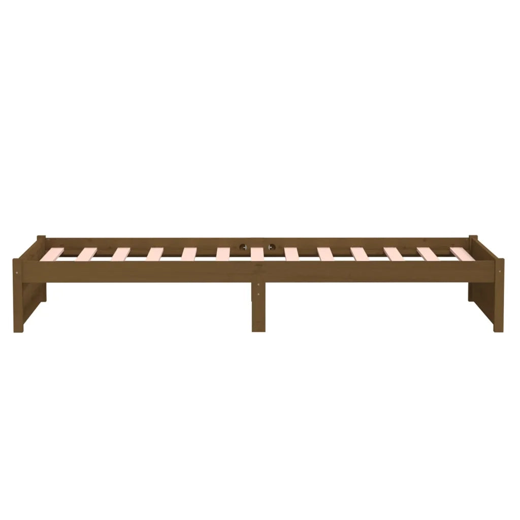 Letto singolo | Letto per adulti | Giroletto senza Materasso Ambra Legno Massello Pino 90x200 cm