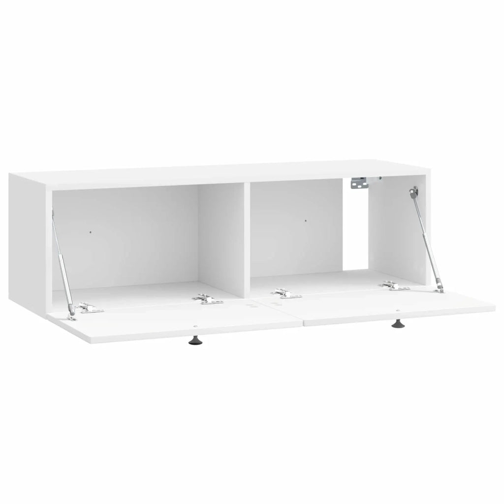 Mobile Porta TV da Muro Bianco Lucido 98 x 31 x 30 cm 898219