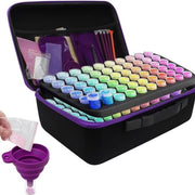 Accessori per diamantopera, scatola per diamantopera con 120 contenitori e accessori per diamantopera, borsa portatile per diamantopera, accessori, lila