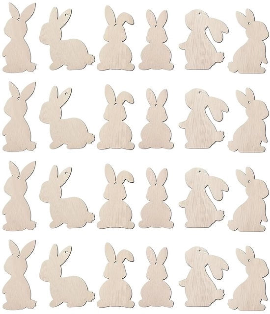 Decorazioni di Pasqua in legno leggere - Decorazioni di Pasqua appese - Decorazioni di Pasqua per tavolo - Decorazioni di Pasqua per esterno - Materiale naturale e duraturo