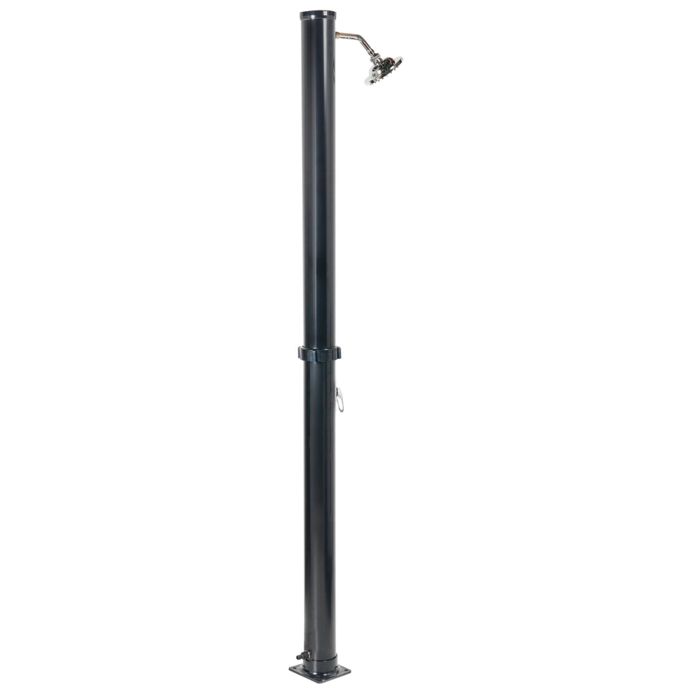 Set doccia miscelatore da esterno in PVC nero e argento con funzione pioggia alimentato ad energia solare Giardino moderno
