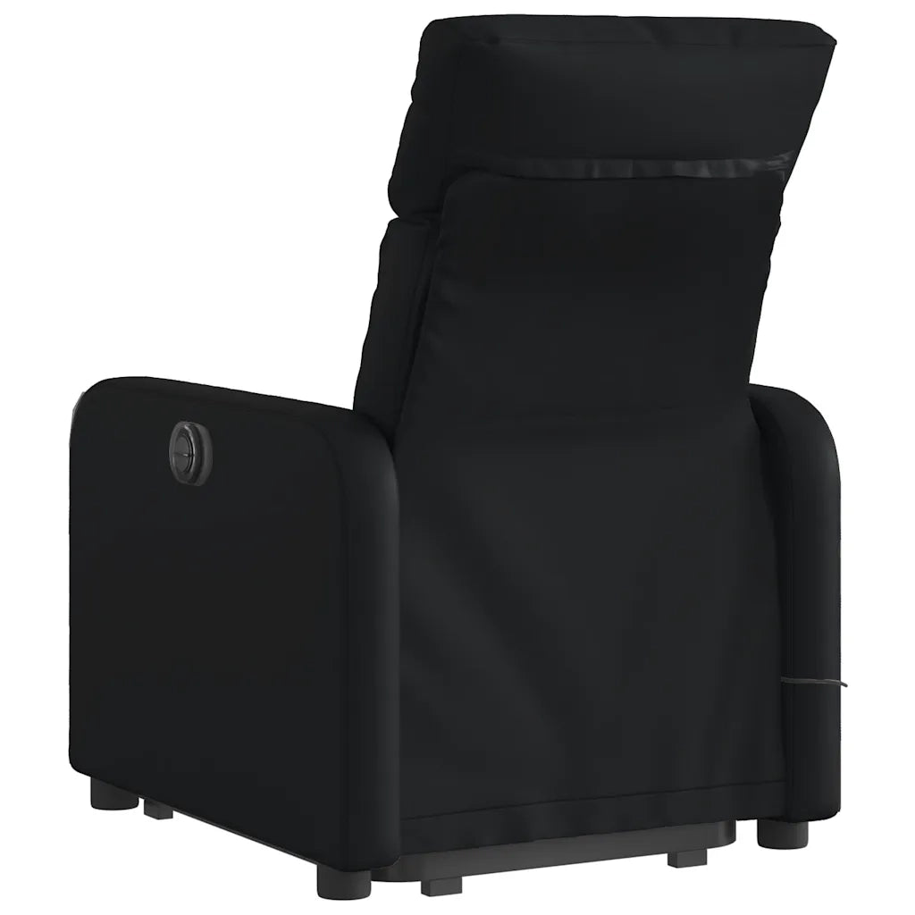 Poltrona Alzapersona Massaggiante | Sedia Relax Elettrica Nera in Similpelle
