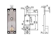 SERRATURA PER SERRANDE BASCULANTI CILNDRO FISSO QUADRO MANIGLIA 643- - mm.157x15x55h. (643150) - 2 pezzi ISEO