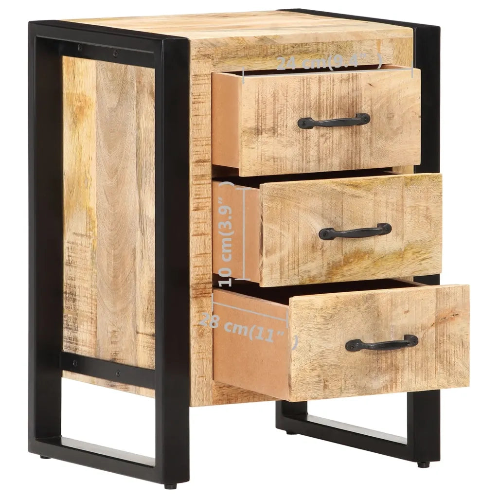 Comodino 40x35x55 cm in Legno Massello di Mango 320229