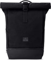 Borsa da Spalla Universale per Donna e Uomo Nero - Allen Medium - Rolltop con Tasca per Laptop per Università, Bicicletta, Ufficio - 15L - Sostenibile - Impermeabile