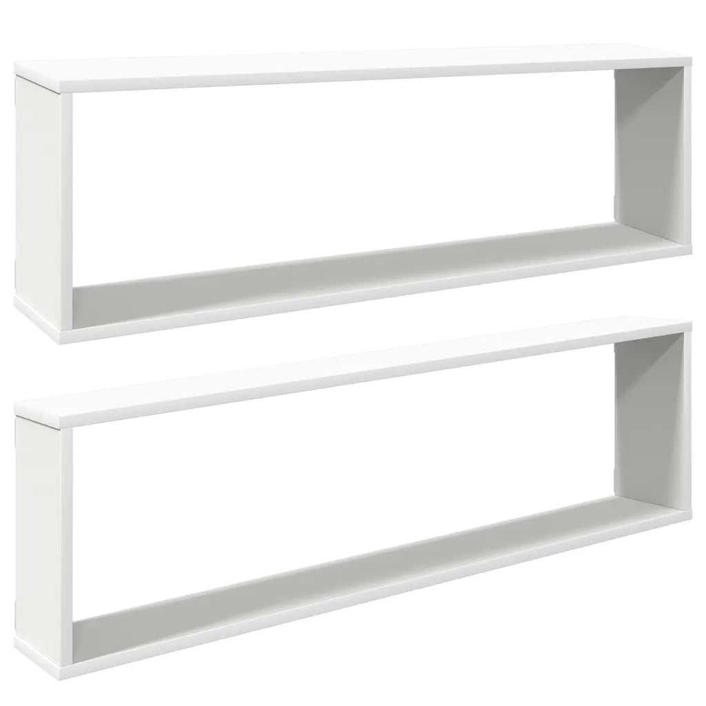 Mensole Parete a Cubo 2 pz Bianco 100x15x30 cm in Multistrato cod mxl 53364