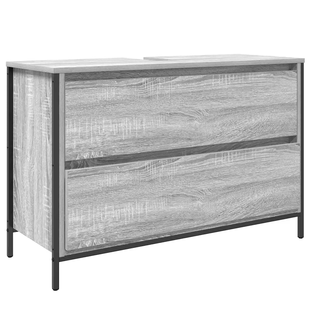 Mobile Lavabo da Bagno con Cassetti Grigio Sonoma 90x34,5x60 cm 861880