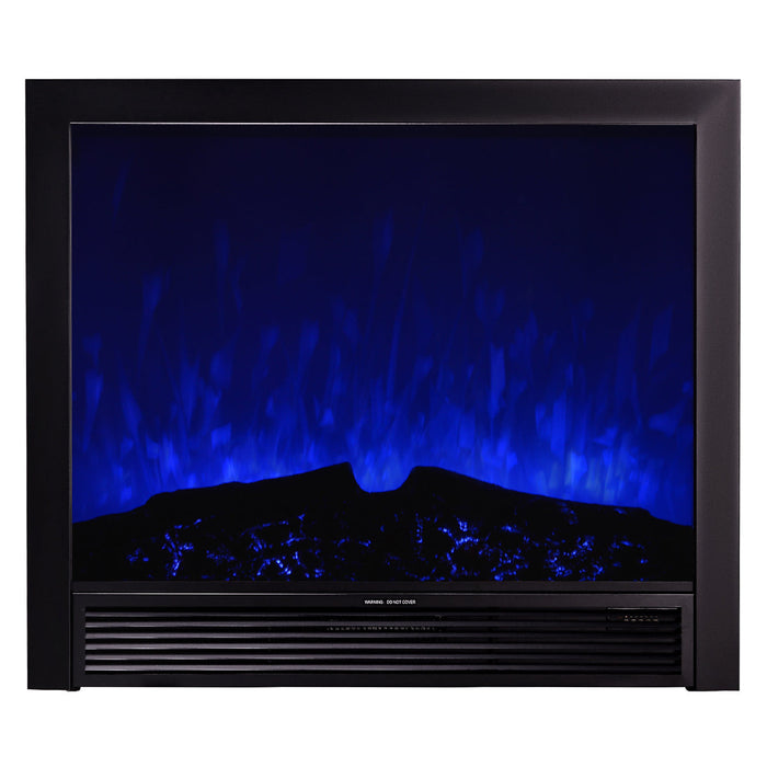 Camino Elettrico da Incasso 85x99x19,5 cm Effetto Fiamma 1500W Maximus Nero