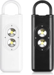 Due allarmi personalizzati per donne - Chiave tesa per autodifesa - Allarme con doppio altoparlante e luce stroboscopica - Allarme di panico trillante.