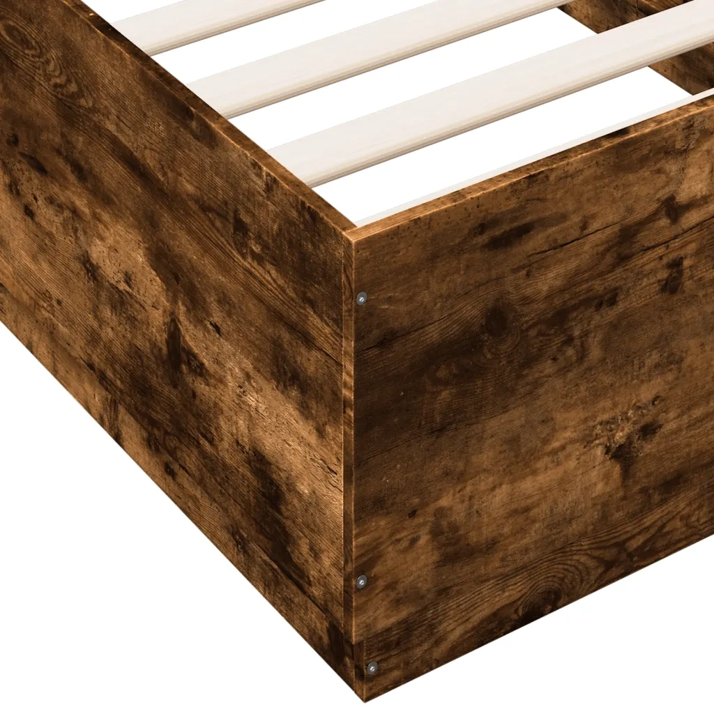 Giroletto Luci LED Rovere Fumo 90x190 cm in Legno Multistrato 3209664