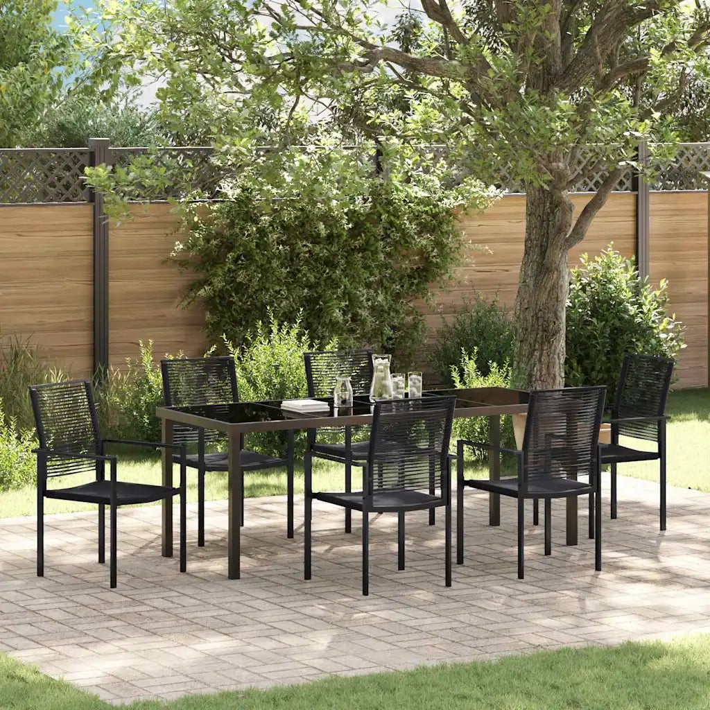 Set da Pranzo per Giardino 7 pcs Nero 3379168