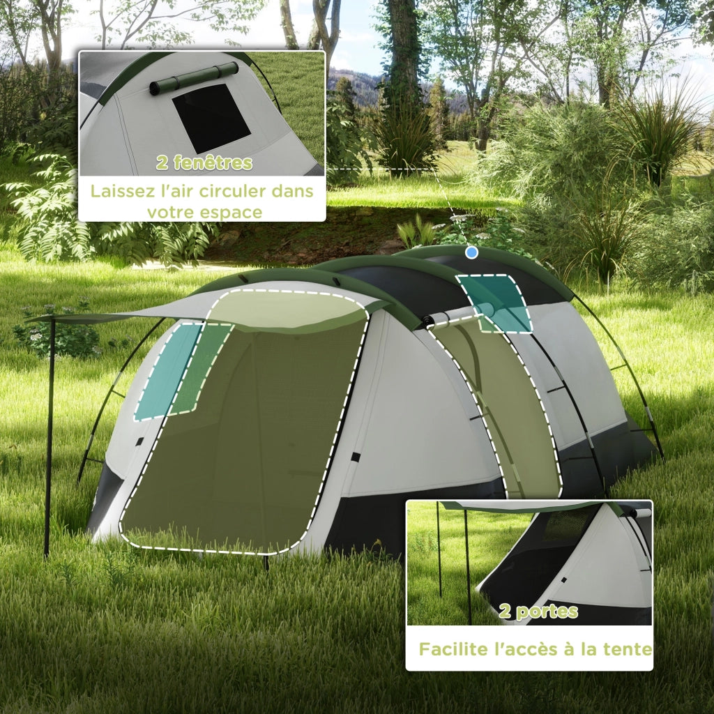 Tenda da campeggio tunnel ¨C zephmum ¨C 3-4 posti, impermeabile 3000 mm