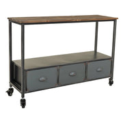 Mobile da ingresso in legno e metallo marrone 100x32x72h