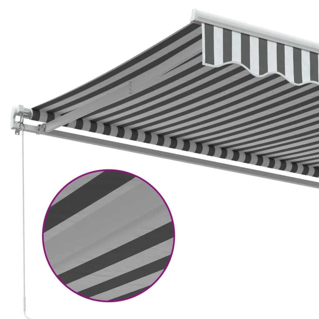 Tenda da Sole Retrattile Manuale Antracite e Bianco 450x350 cm 3215796