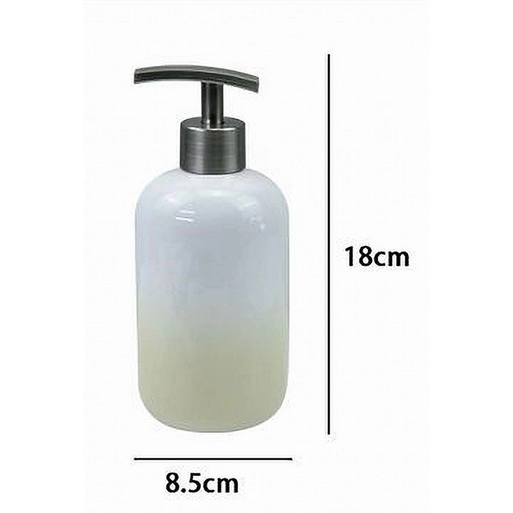 Trade Shop - Dispenser Portasapone Liquido Bianco Giallo Accessori Bagno Moderno Arredo 59902 -