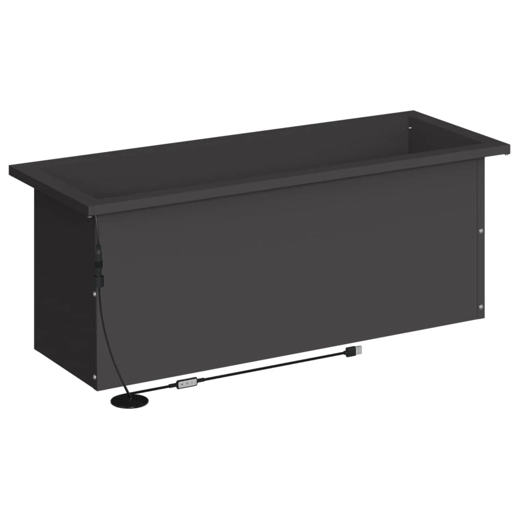 Fioriera da giardino con LED Nero 30 x 80 x 30 cm Acciaio 8008098