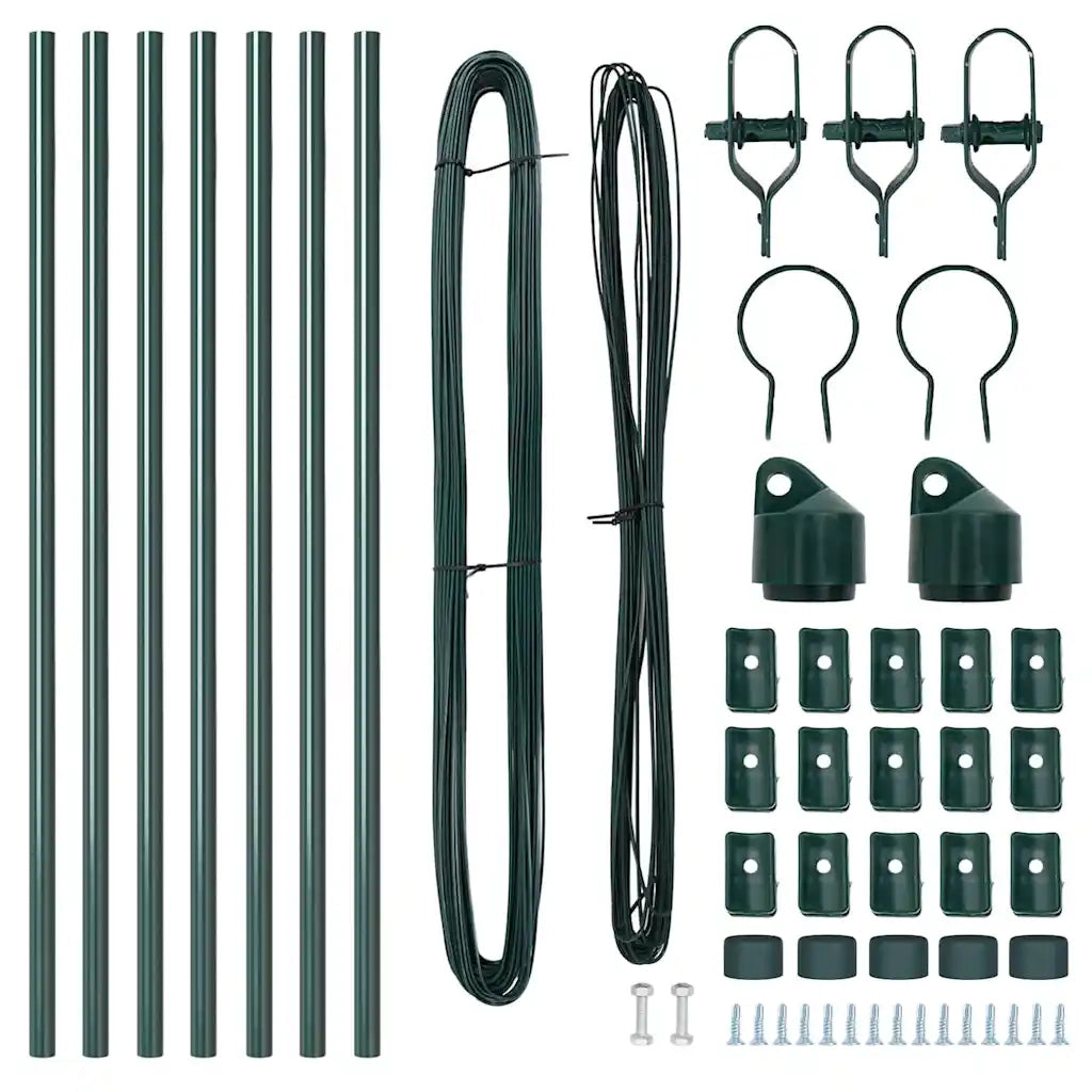 Palo della recinzione 7 pcs Verde Acciaio 42004188