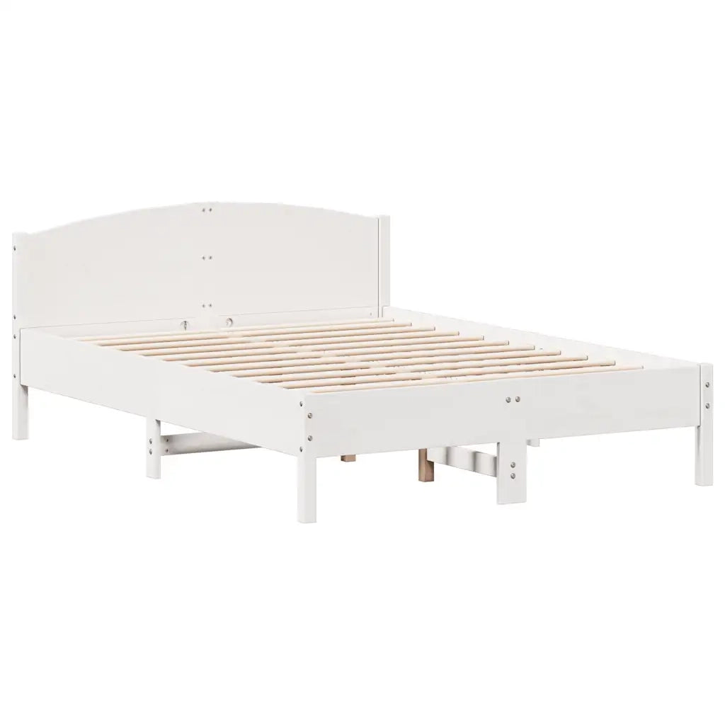 Letto senza Materasso Bianco 120x190 cm Legno Massello di Pino 3301840