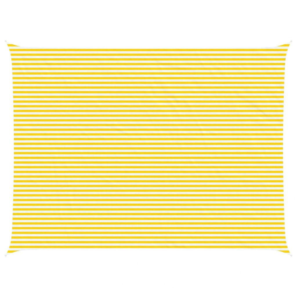 Vela da ombra solare-Telo Ombra-Vela Ombreggiante-Parasole a Vela Giallo e Bianco 8 x 6 m
