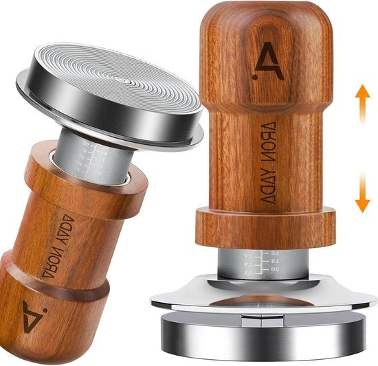 Tamponatore per caffè 583 mm base a doppio braccio 10 kg forza di compressione manico di noce in ottone inox 304 - set di setatori per espresso