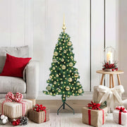 Albero di Natale Artificiale Angolare con 150 LED Verde 120 cm 3397245