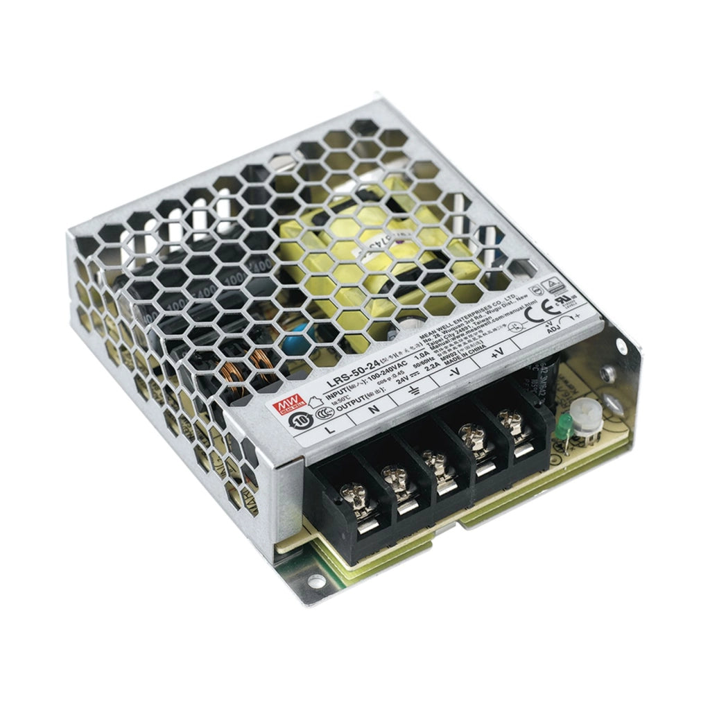 STRIP-DRIVER24V-50W DRIVER MW LRS T.COSTANTE OUTPUT 24V 2,2A 52W INPUT AC85-264V DC120-373V 9,9X8,2X3CM