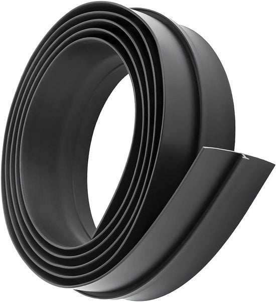 Abitone per porta garage - 4,5 × 300 cm - stipite - listello - transizione - fondo - gomma - profilo T - transizione per portone di camion - nero - sigillazione duratura