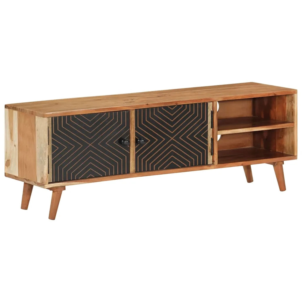 Mobile Porta TV 112x30x40 cm in Legno Massello di Acacia