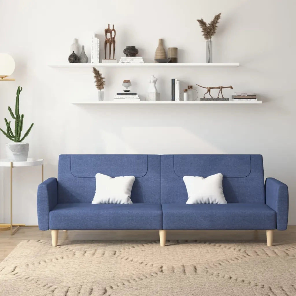 Divano letto | Sof¨¤ letto | Letto singolo a 2 Posti Blu in Tessuto