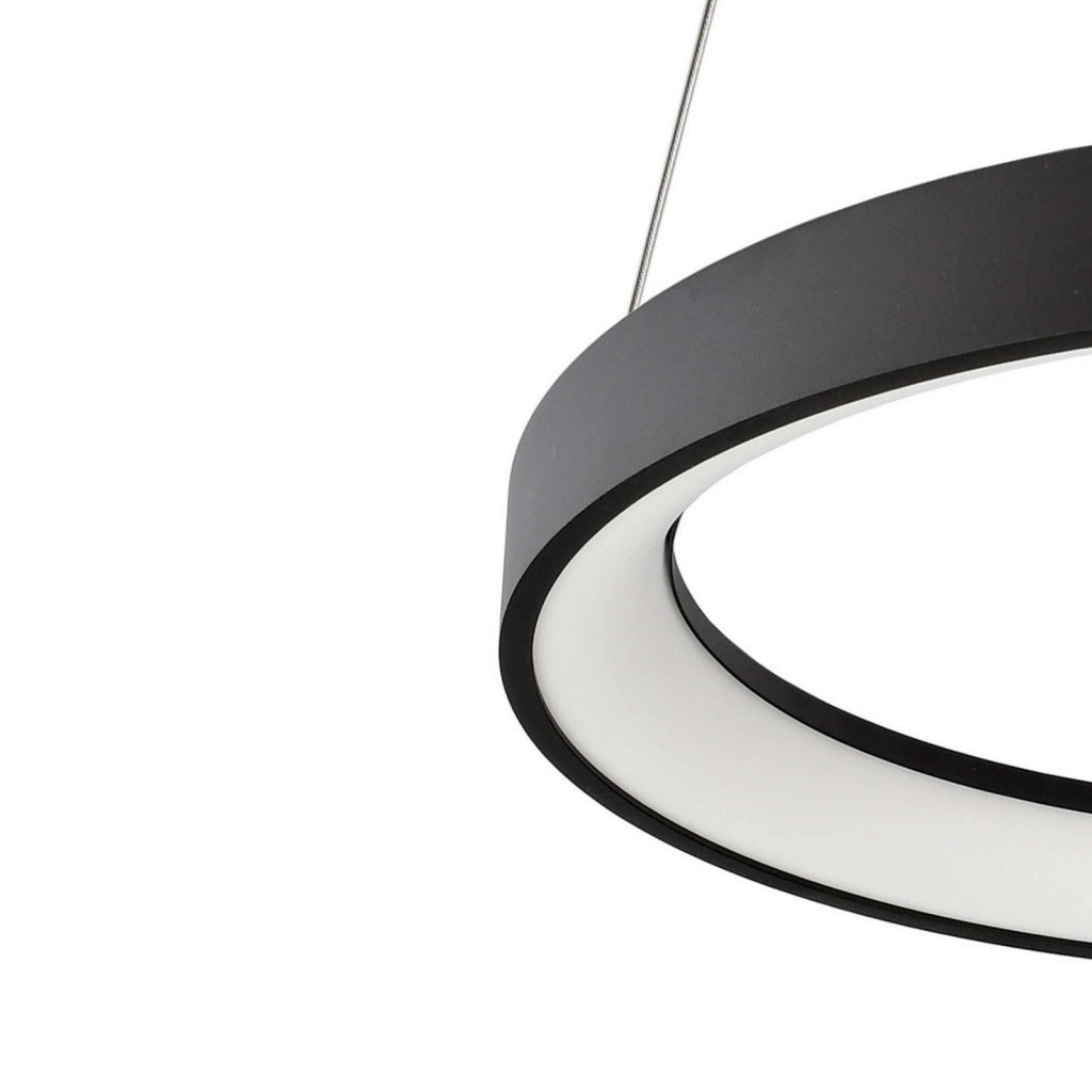 MEROPE 600 lampadario pendente LED 42W CCT dimmerabile lampada sospensione circolare 58cm luci cucina ristorante negozio ufficio 230V NERO