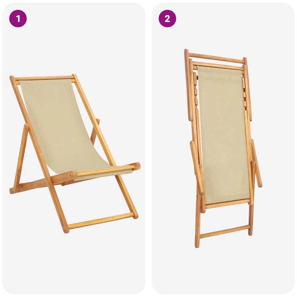 Sedia da spiaggia Beige Legno di teak solido