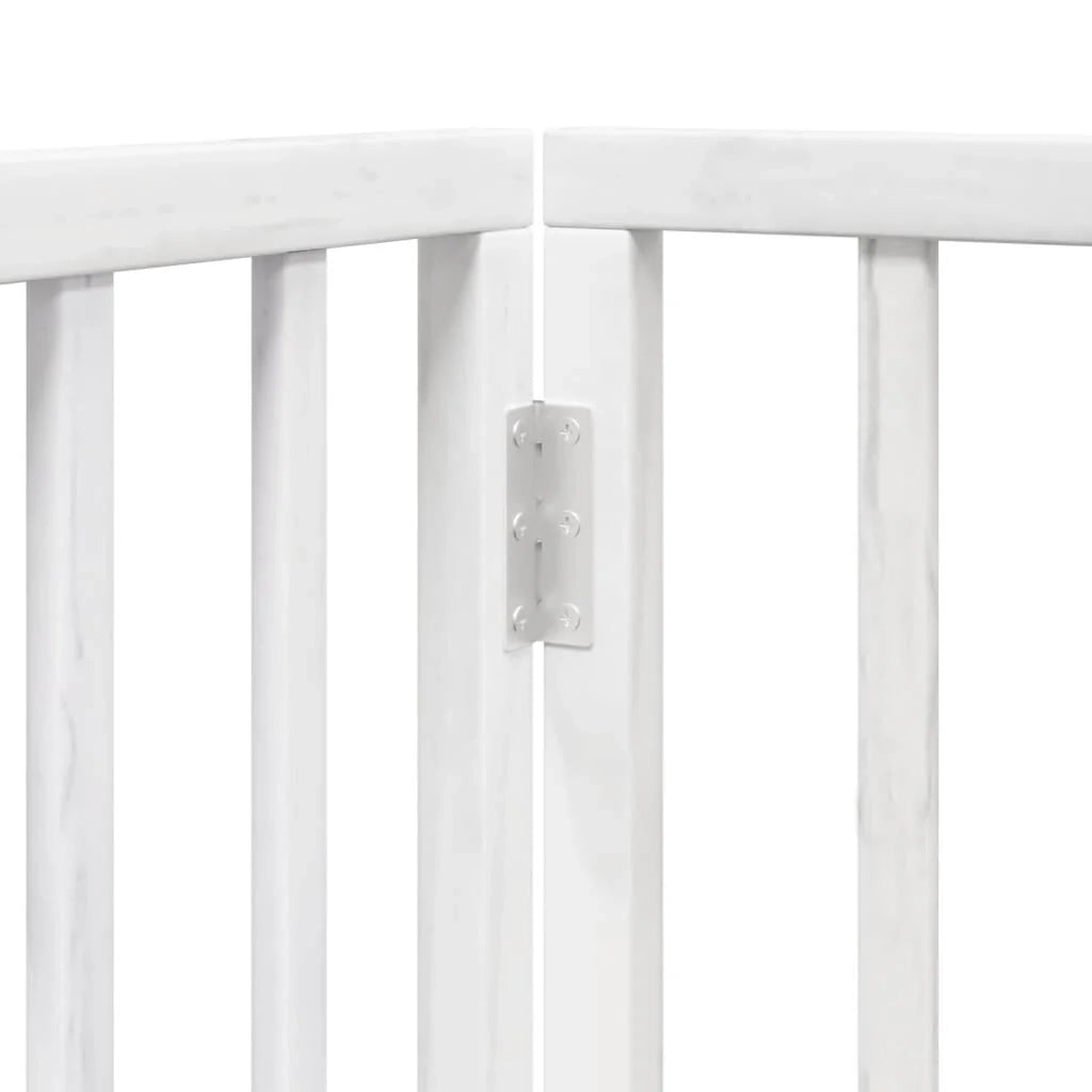Cancelletto di sicurezza per animali domestici porta pieghevole 8 pannelli legno di pioppo bianco 02_0023264