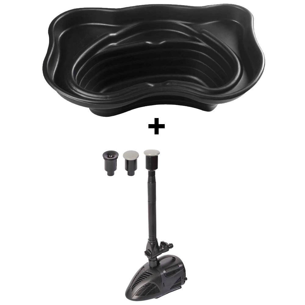 Laghetto per giardino termoformato da 250 lt + pompa per laghetto vx 800 litri/h laghetto magic