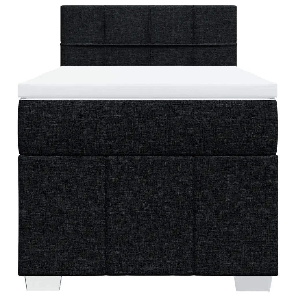 Giroletto a Molle con Materasso Nero 100x200 cm in Tessuto