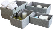 Set di 4 contenitori in cartone per accessori e trucco, biologico e ecosostenibile, artigianato