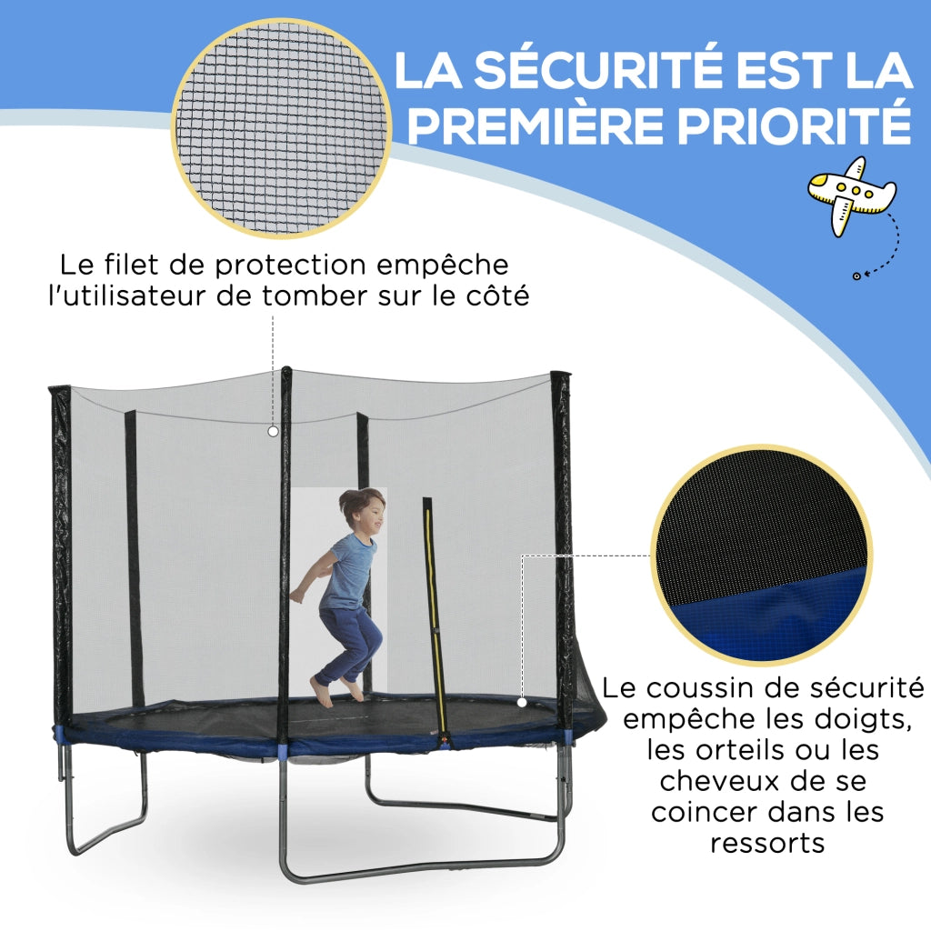 Trampolino da Giardino con Rete di Sicurezza ¨C zephmum ¨C ?305 cm