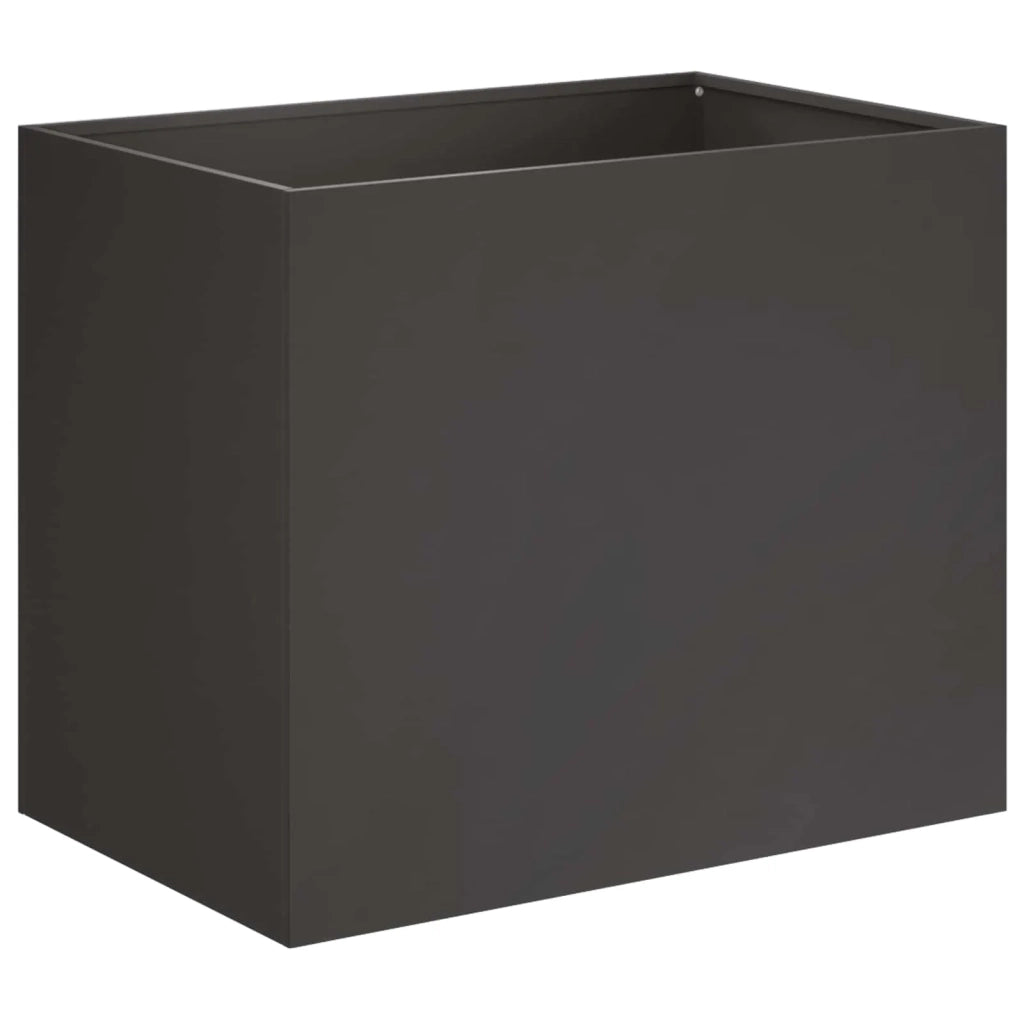 Vaso da giardino Nero 60 x 40 x 50 cm Acciaio laminato a freddo 8005694