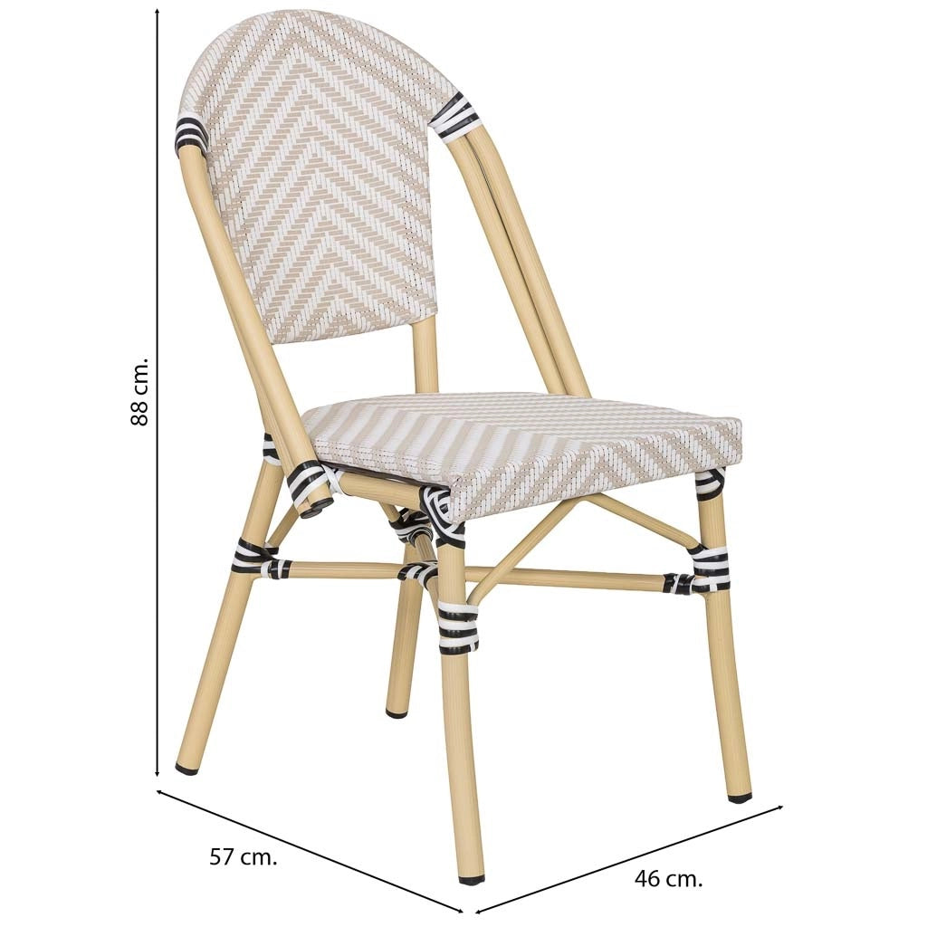 Poltrona in rotin sintetico crema, 46x57x88 cm