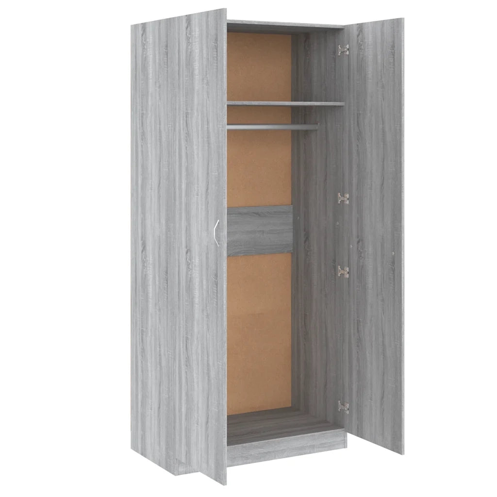 Armadio Grigio Sonoma 90x52x200 cm in Legno Multistrato cod mxl 65009