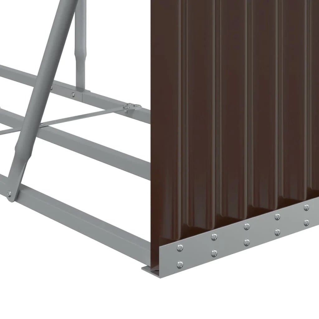 Portalegna 234 x 45 x 100 cm acciaio zincato marrone 02_0043767