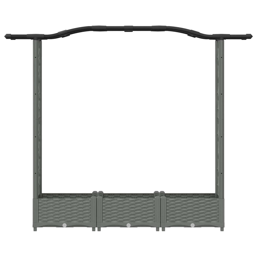 Letto Rialzato con Griglia e Tetto Grigio chiaro PP 42032576